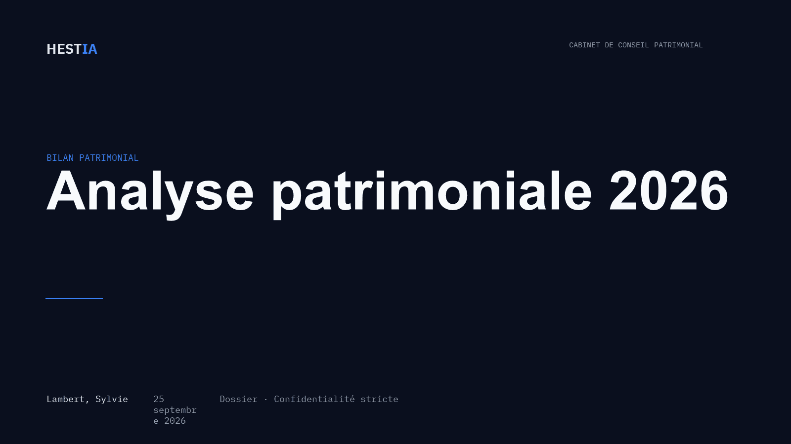 Couverture du bilan : Analyse patrimoniale 2026